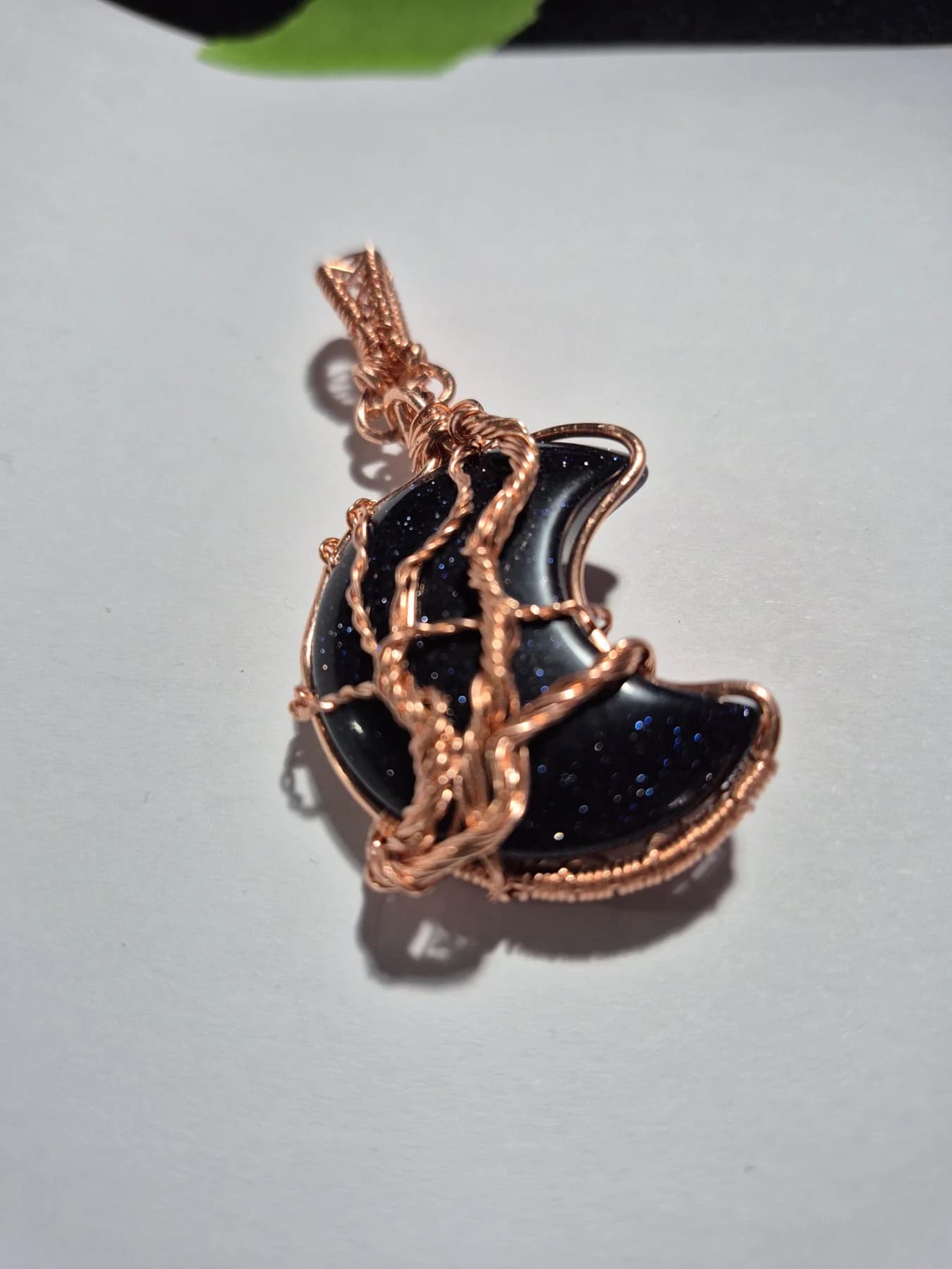 Luna ,  handmade copper wire wrapped labradorite pendant by Bent Copper, North East England