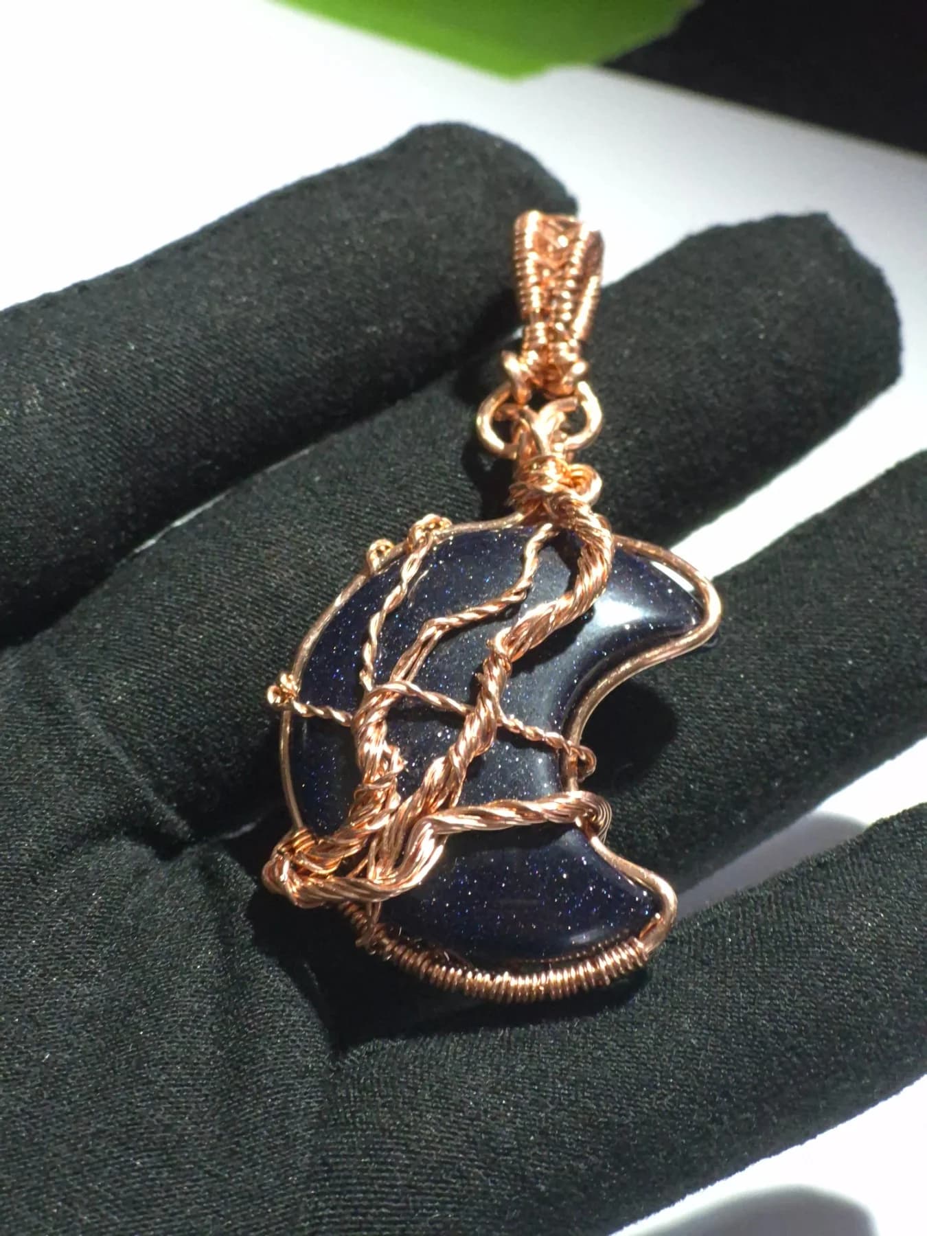 Luna ,  handmade copper wire wrapped labradorite jewellery, view 2