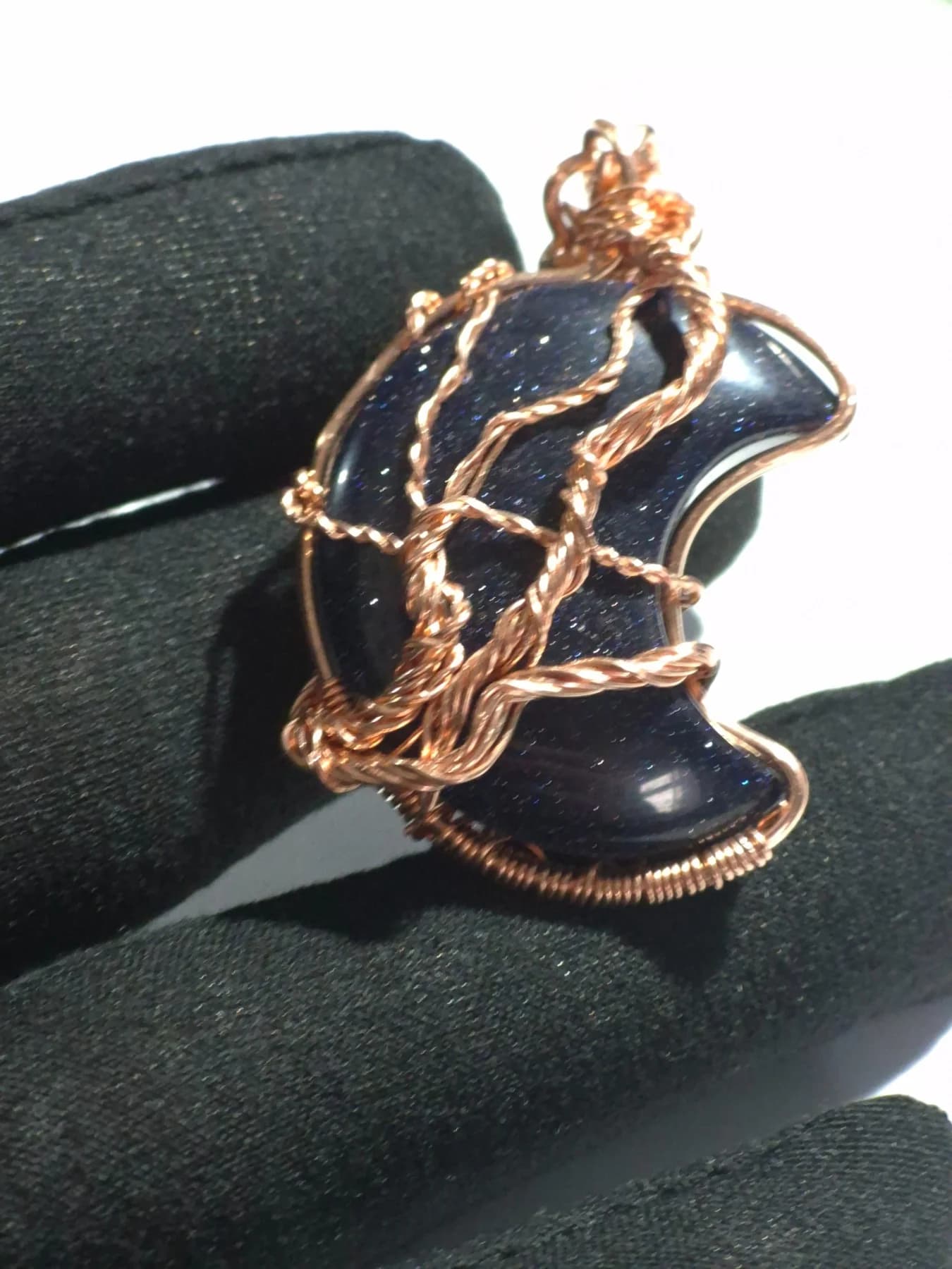 Luna ,  handmade copper wire wrapped labradorite jewellery, view 3