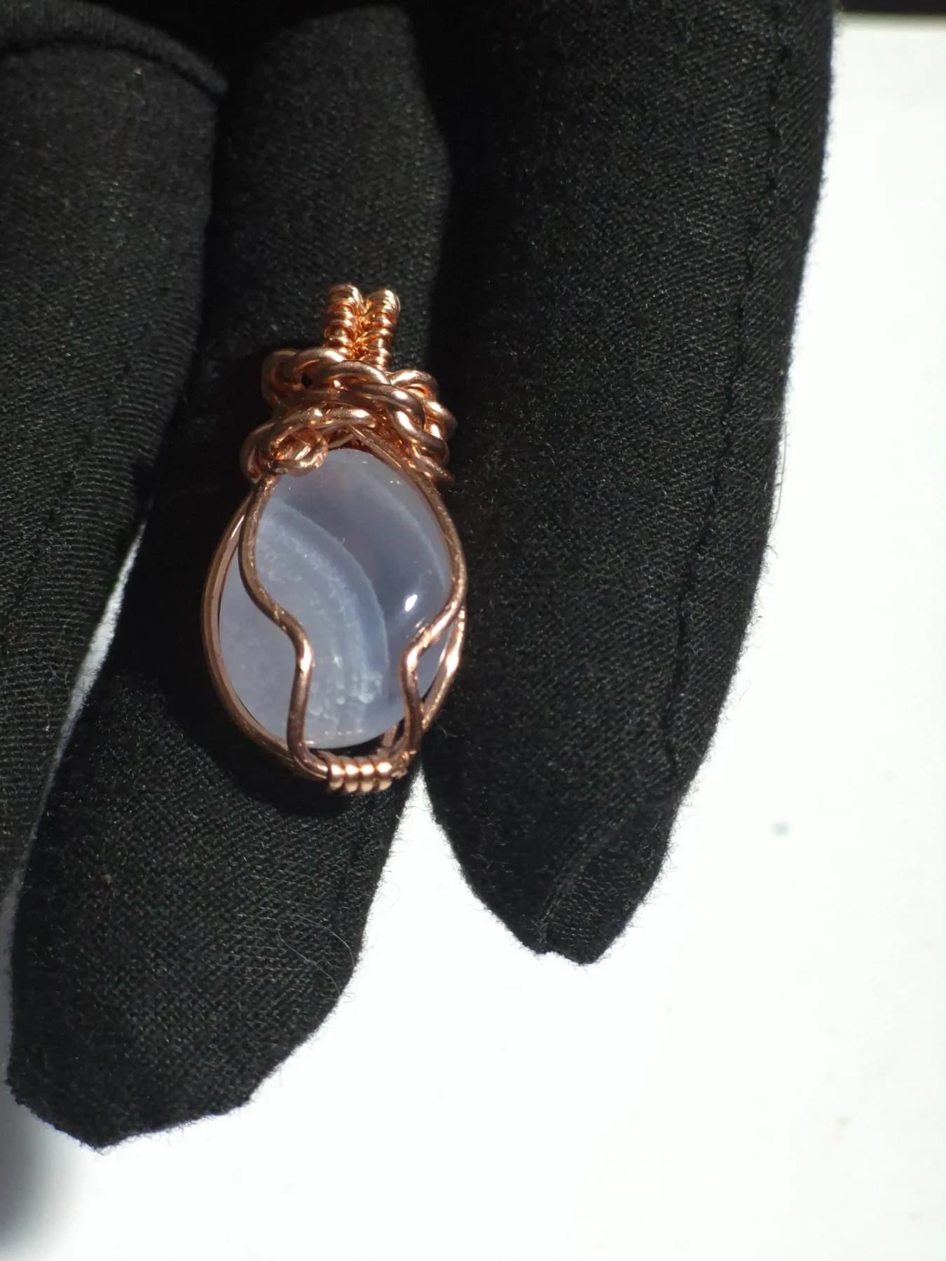Blue Tear ,  handmade copper wire wrapped labradorite jewellery, view 2