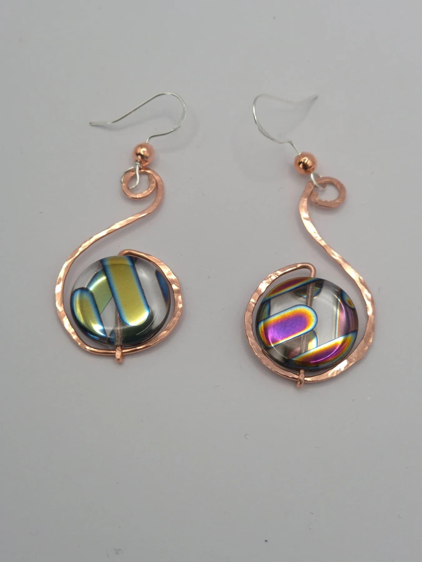 Grace ,  handmade copper wire wrapped labradorite earring by Bent Copper, North East England