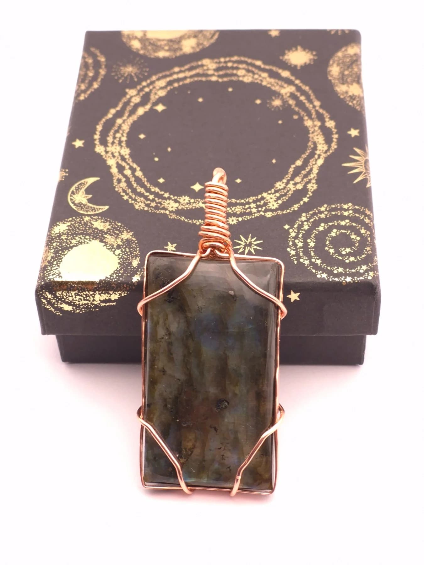 Portal ,  handmade copper wire wrapped labradorite pendant by Bent Copper, North East England