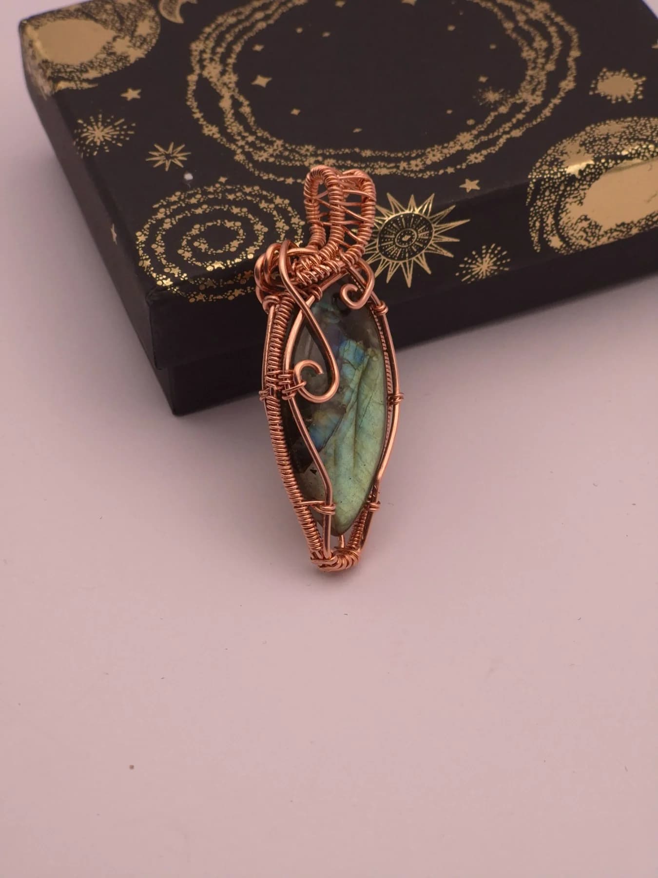 Aura ,  handmade copper wire wrapped labradorite jewellery, view 2