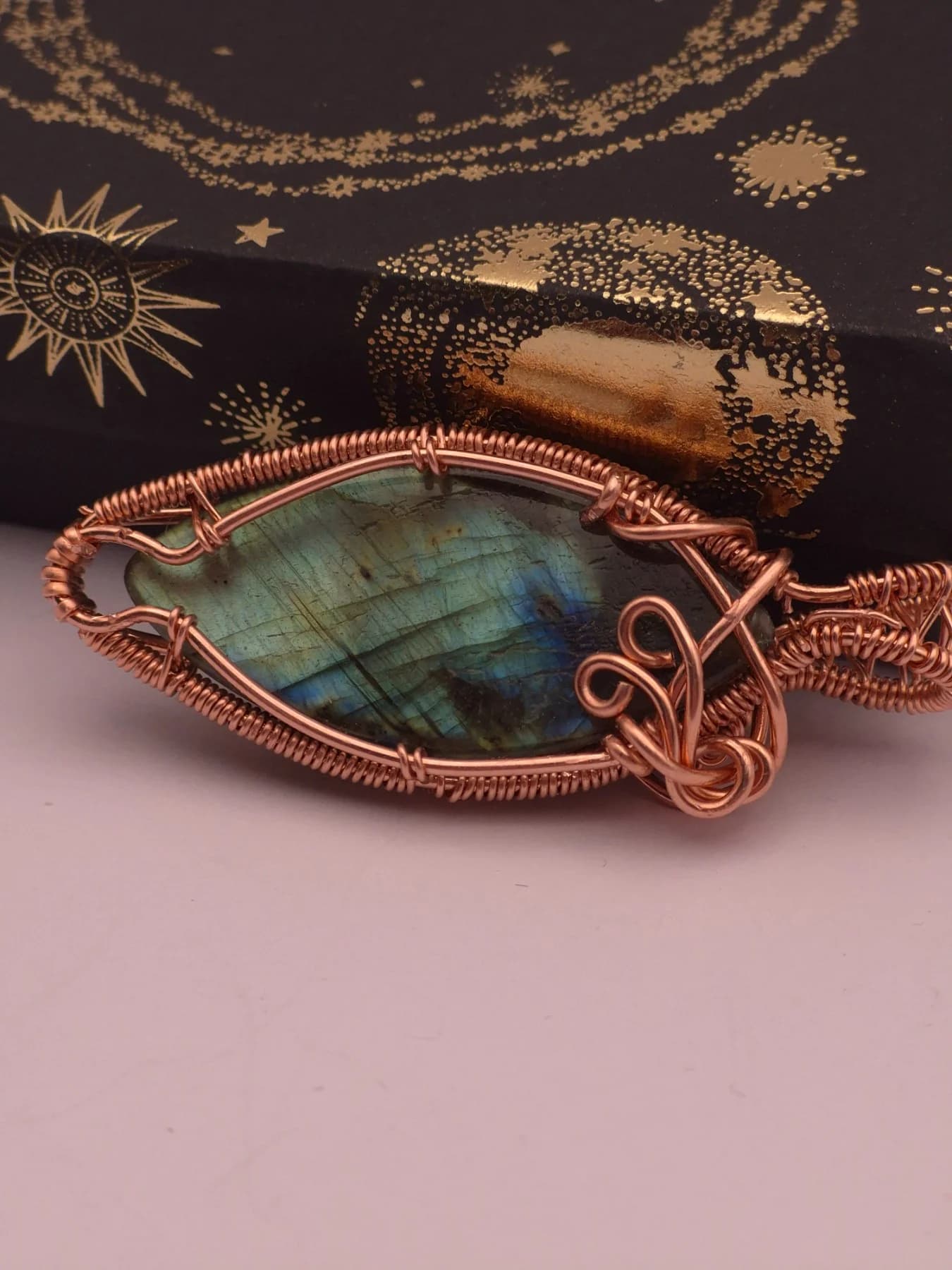 Aura ,  handmade copper wire wrapped labradorite jewellery, view 4