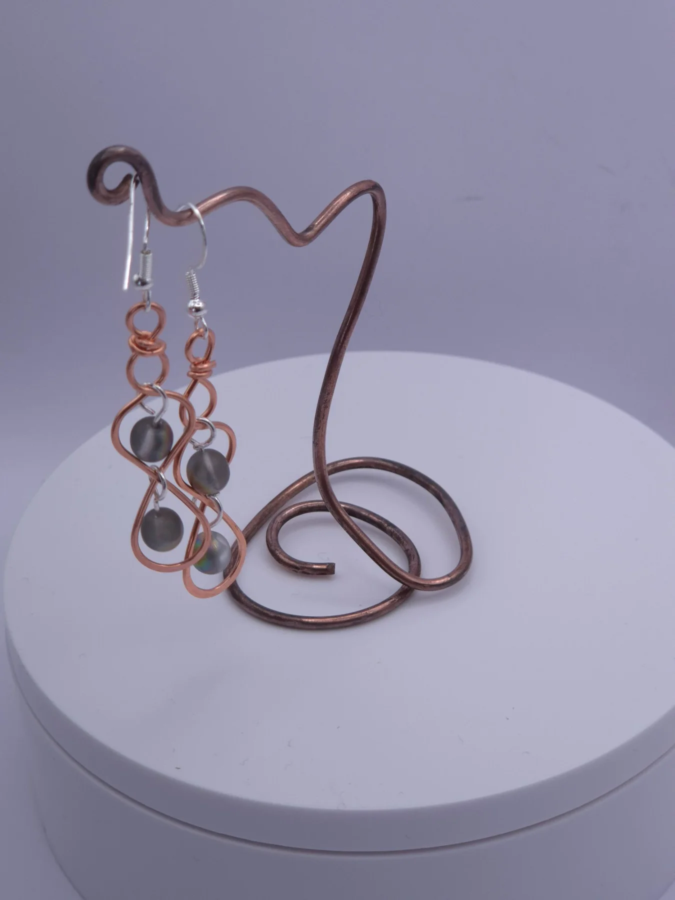 Infinity ,  handmade copper wire wrapped labradorite jewellery, view 4