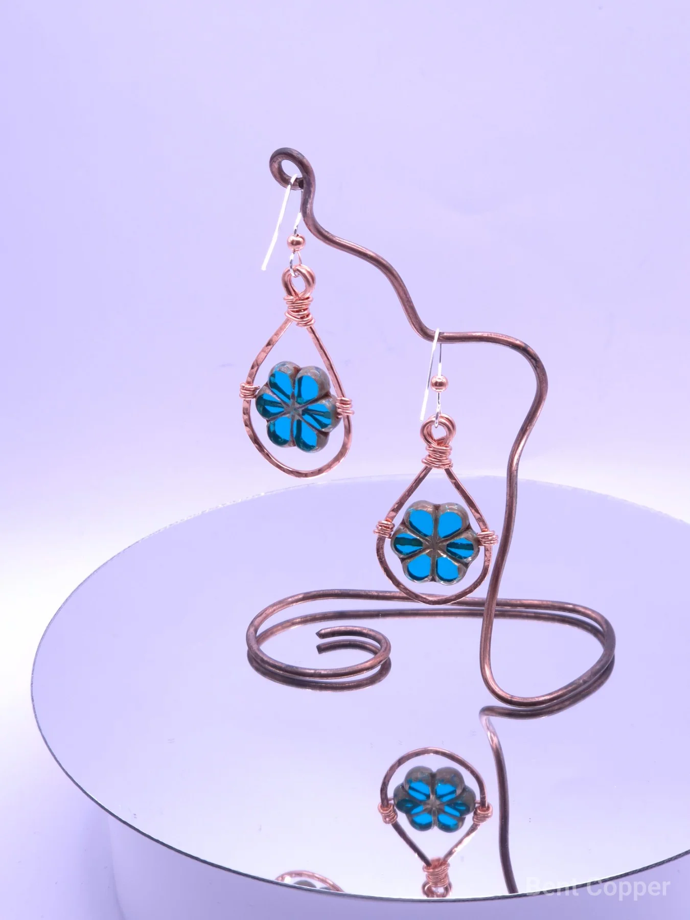 Azure Bloom ,  handmade copper wire wrapped labradorite jewellery, view 2