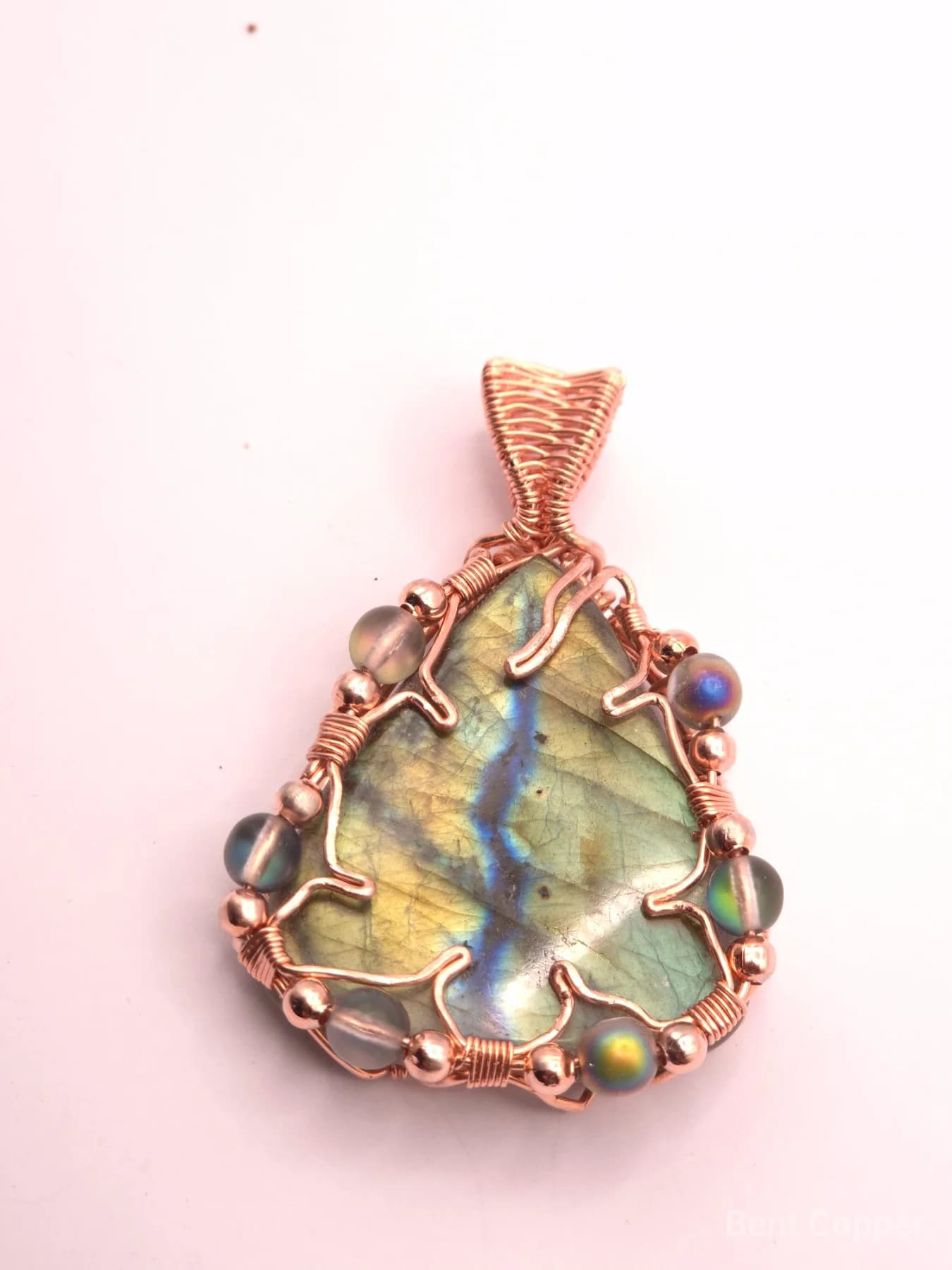 Lightning  ,  handmade copper wire wrapped labradorite jewellery, view 3