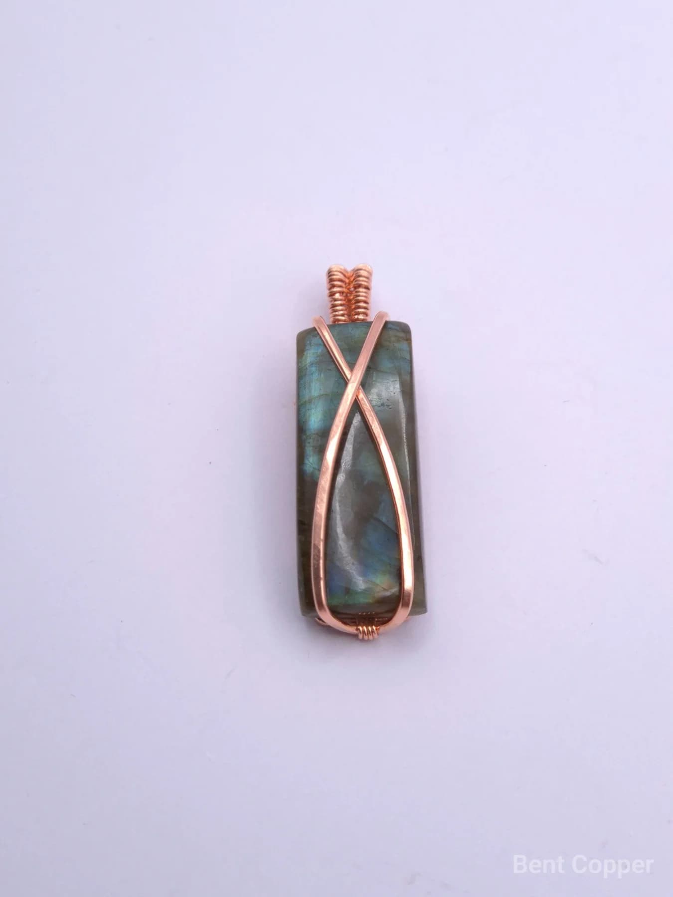 Time and Tides ,  handmade copper wire wrapped labradorite jewellery, view 2
