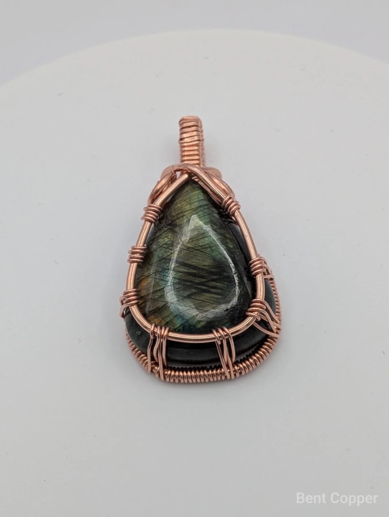 Shadow  ,  handmade copper wire wrapped labradorite jewellery, view 2