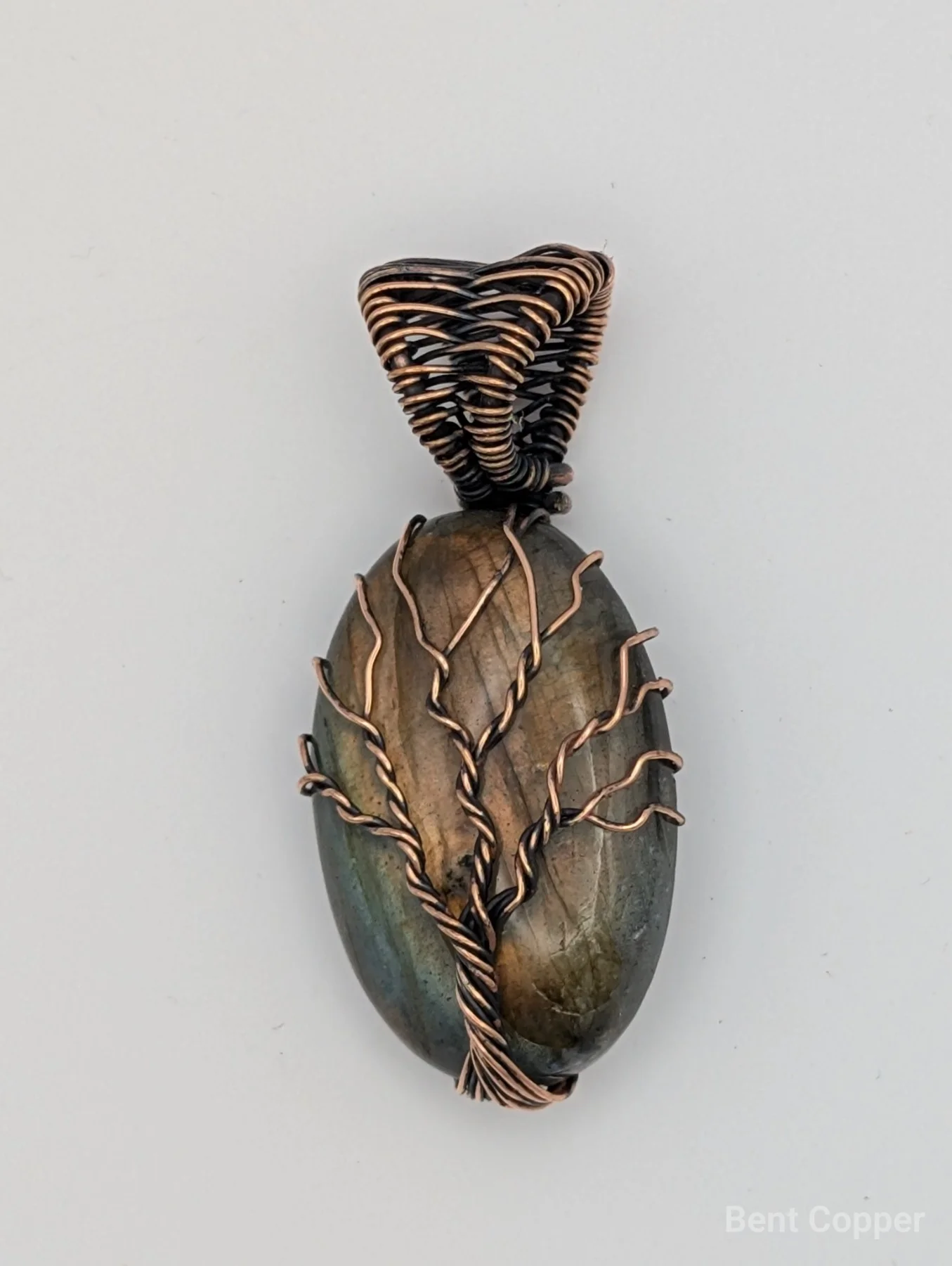 Nature ,  handmade copper wire wrapped labradorite jewellery, view 2