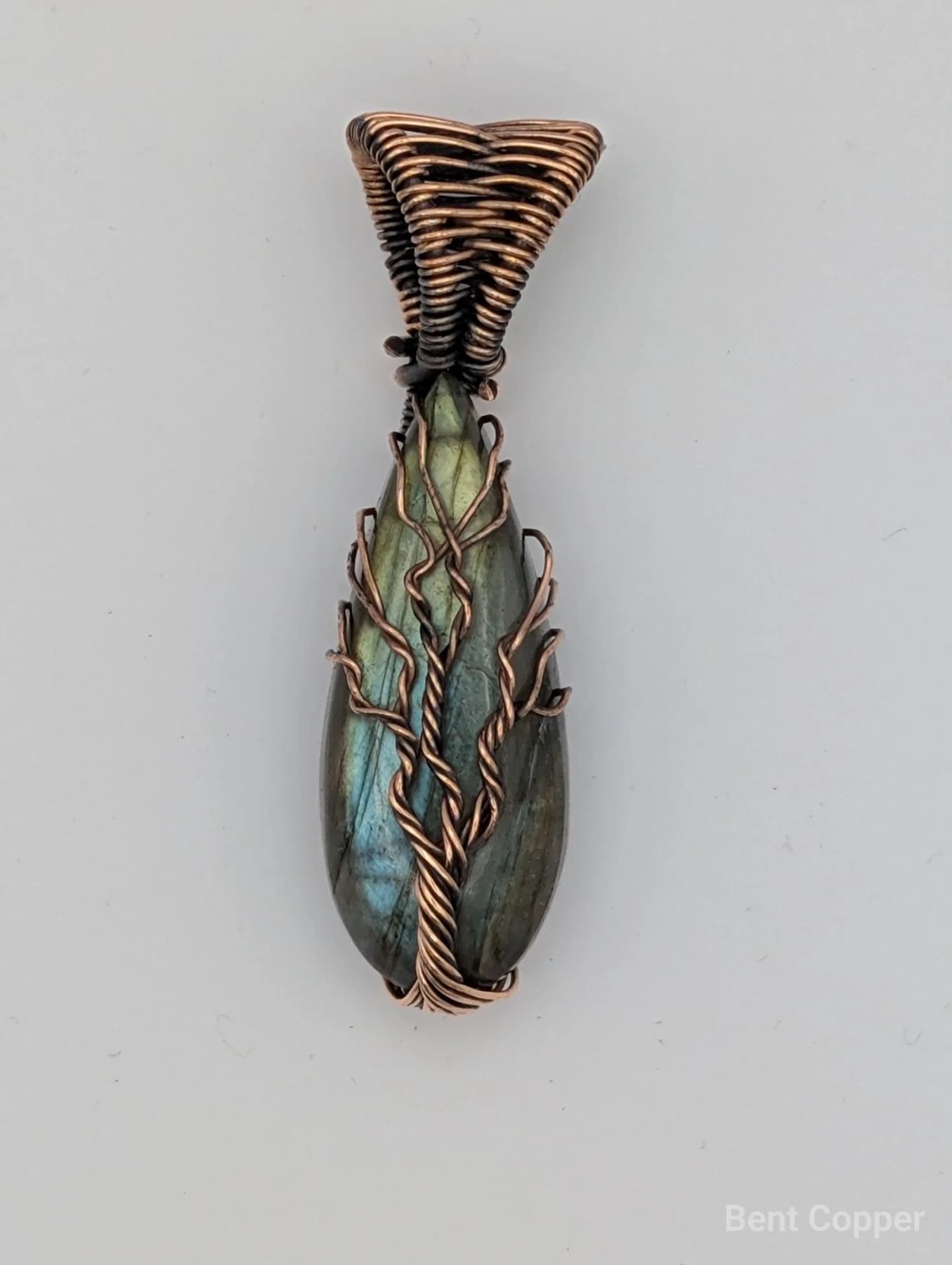 Earth ,  handmade copper wire wrapped labradorite jewellery, view 2