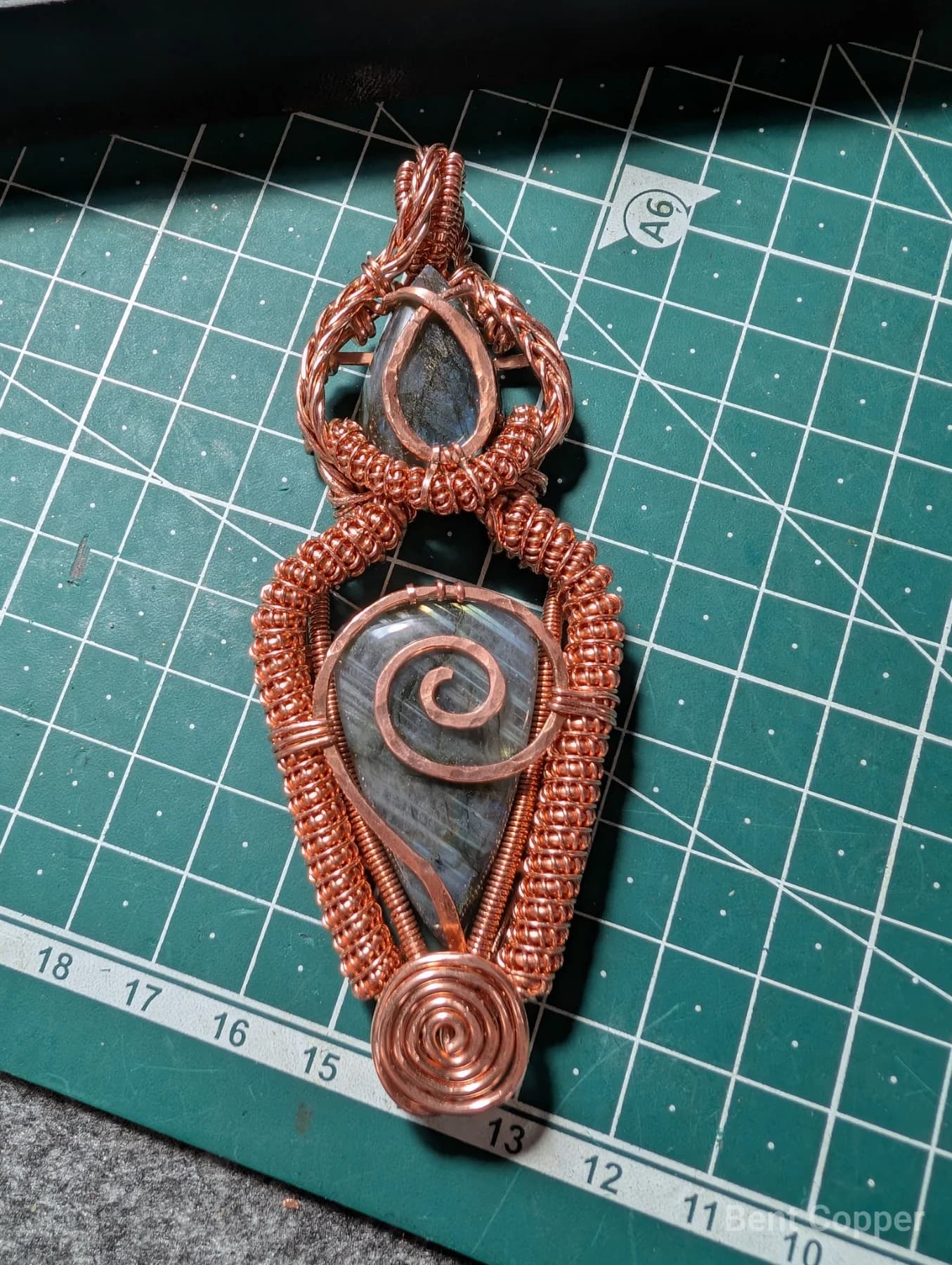 Gaia ,  handmade copper wire wrapped labradorite jewellery, view 5