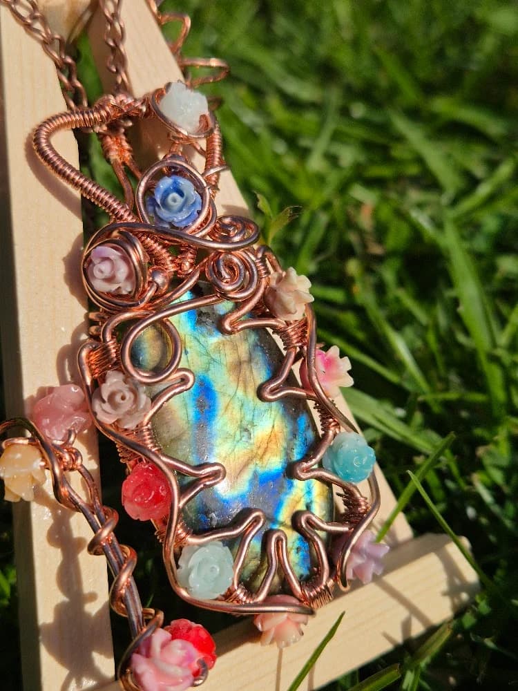 Fairies Dream - 3 Piece Set , handmade copper wire wrapped labradorite set by Bent Copper, North East England