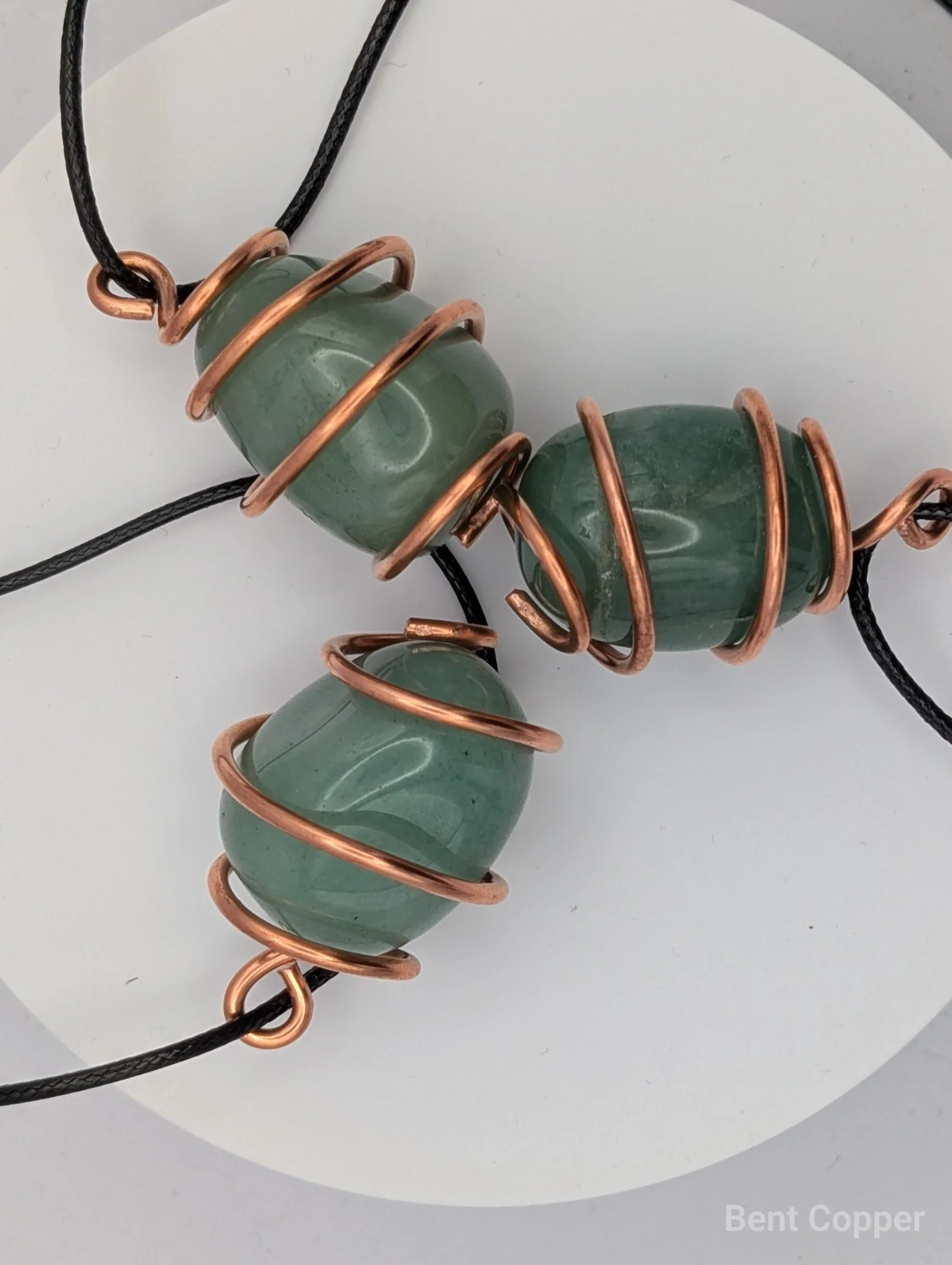 aventurine Talisman , handmade copper wire wrapped labradorite pendant by Bent Copper, North East England