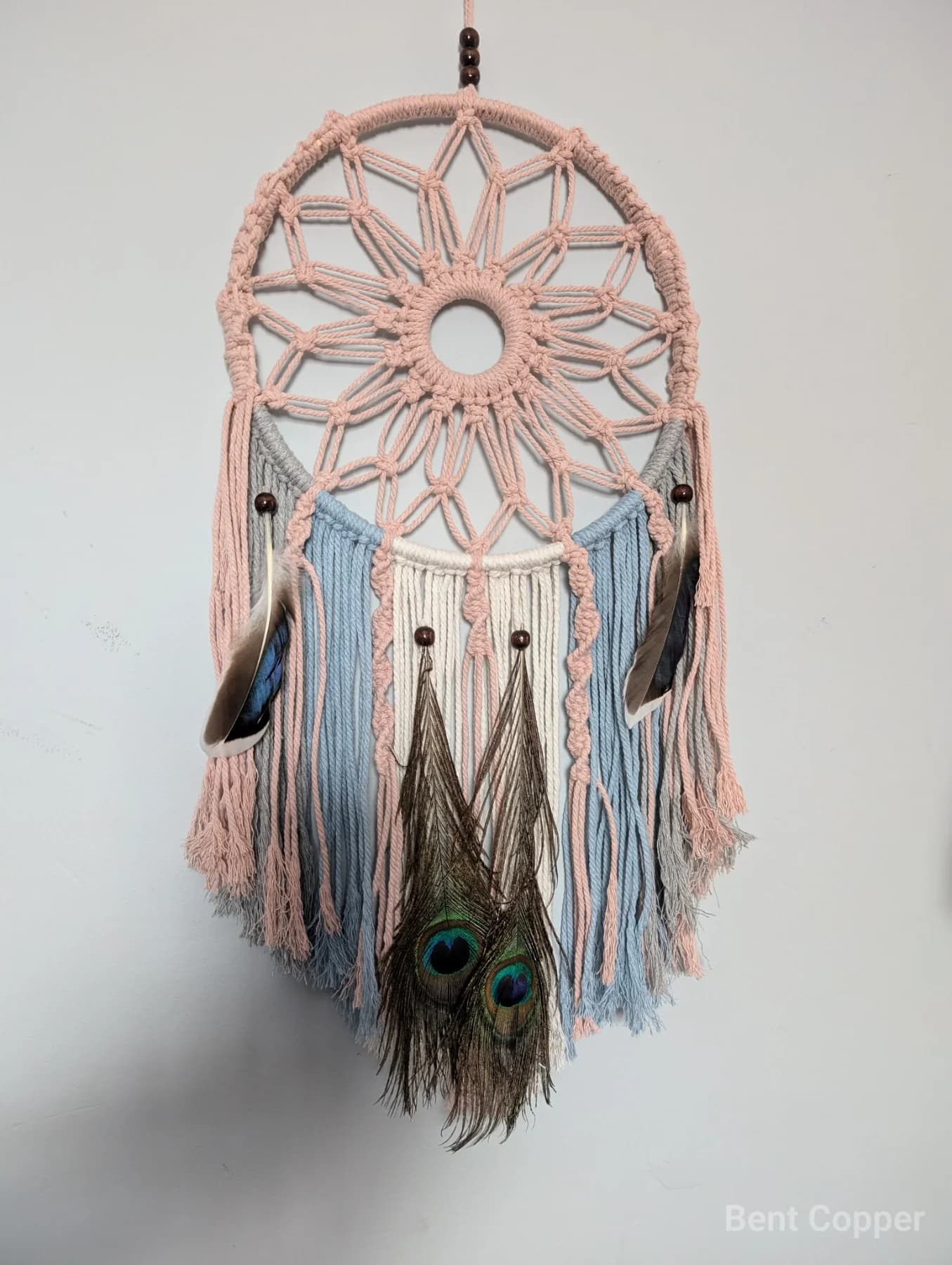 Hera's Dream , handmade copper wire wrapped labradorite dreamcatcher by Bent Copper, North East England